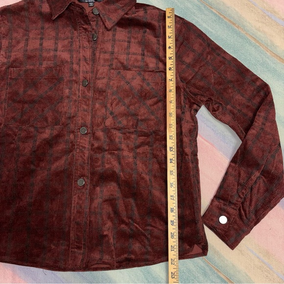 NWT Disturbia Terracotta Check Cord Shirt size US 8 - Picture 10 of 10
